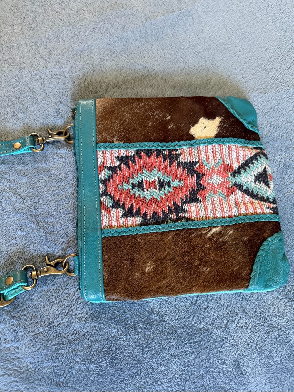 Myra Western Cotton Canvas & Leather Crossbody Bag